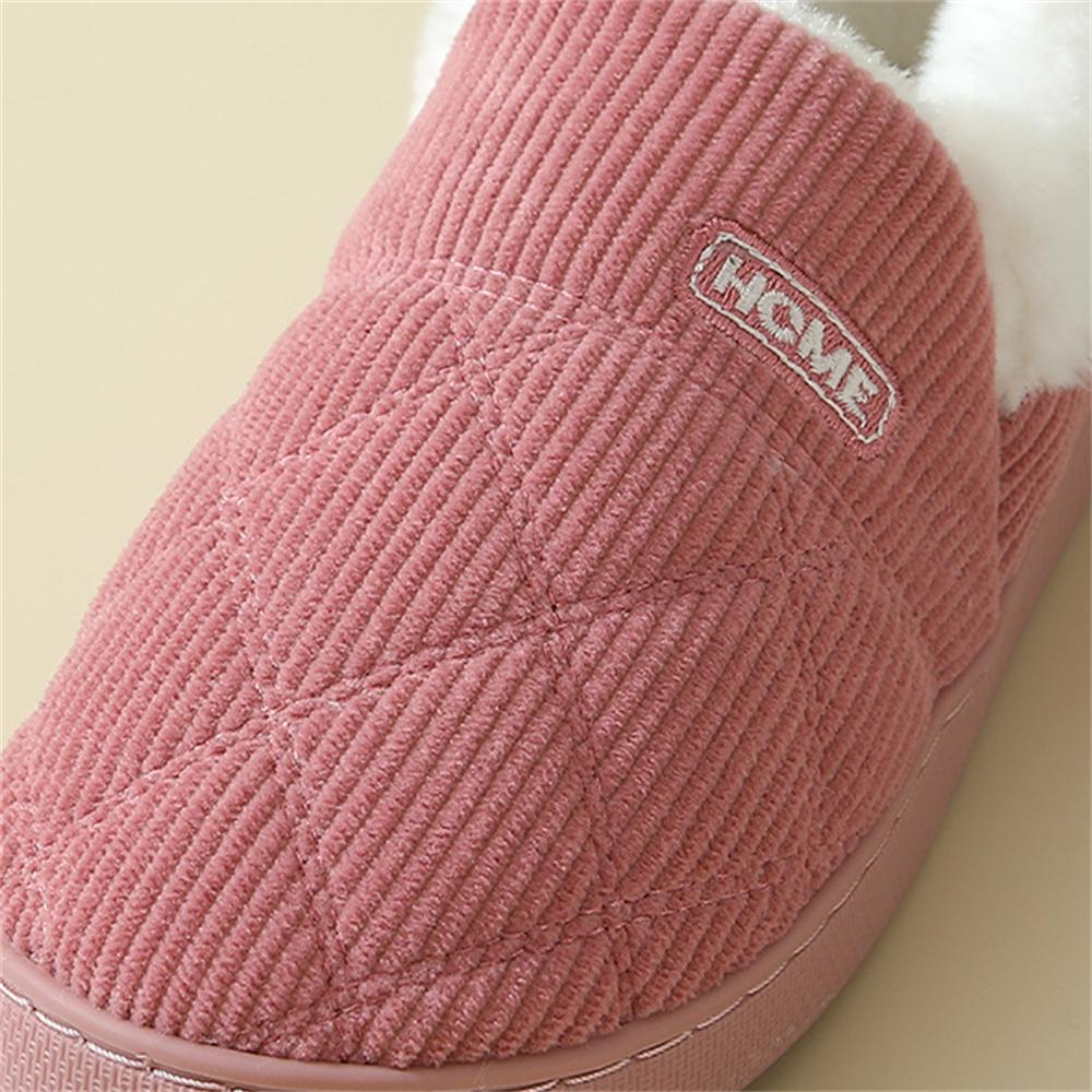 Autumn and Winter Corduroy Cotton Slippers Home Couple Anti-moisture Slippery Thick Bottom Cotton Shoes