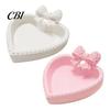 Artistic Desktop Organizer 3D Printed Bow Jewelry Tray, Cute Heart-Shaped Organizer, Stable Decorative Unique Art Collection Gift for Rings