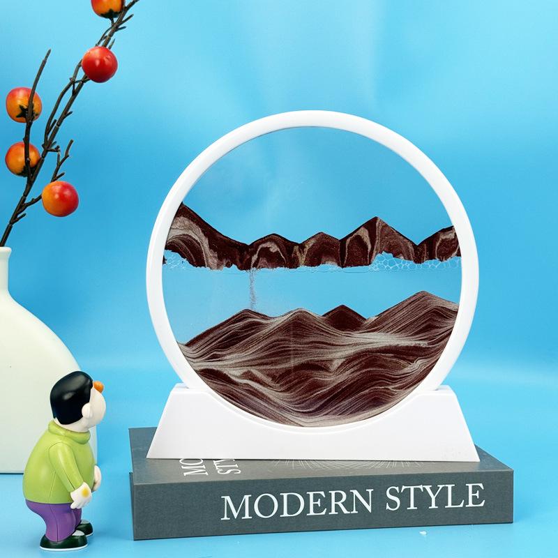 3D Dynamic Hourglass Quicksand Painting for Living Room Decoration – Creative Three-Dimensional Scenic Ornament & Home Gift