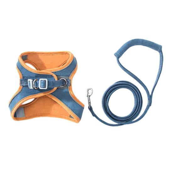 Pet Vest Harness with Leash Breathable Adjustable Reflective No Pull Escape-proof Small Dog Puppy Cat Chest Harness Pet Supplies