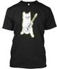 Cat Playing Guitar With Attitude Funny Oi T Shirt Made In USA Size S To 5XL