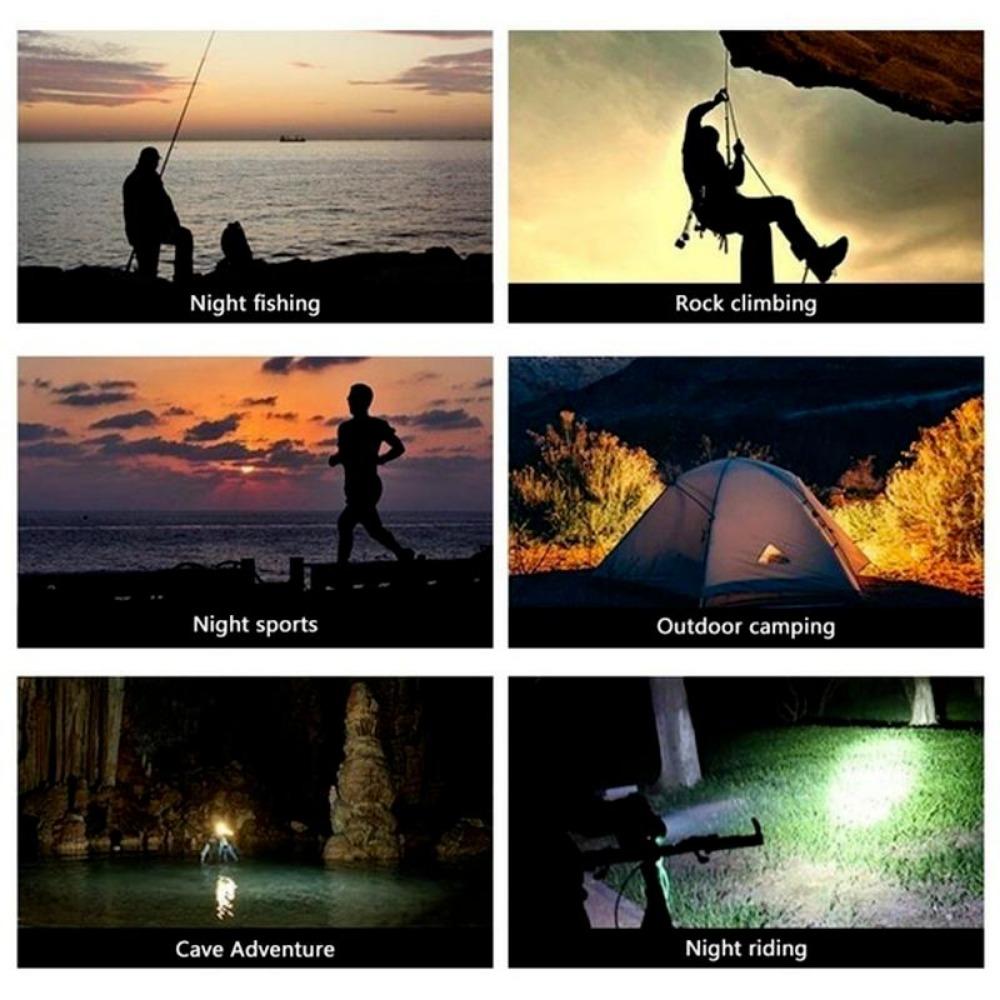 XHP70 Superhelle Doppelkopf-Taschenlampe 200W Wiederaufladbare LED-Taschenlampe Wasserdichte Handheld-Arbeitsleuchte Scheinwerfer Camping