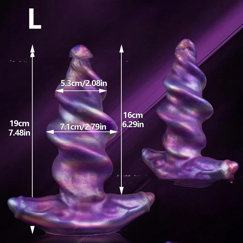 Silicone Spiral Anal Plug Oversized Female Irregular Dildo Soft Monster Penis Pagoda Adult Sex Toy
