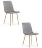 Turin Chair - Light Gray Velvet / Wood Color Legs X 2