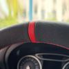 Suede Red-Line Steering Wheel Leather Cover For Nissan Versa Note 2013 2014 2015