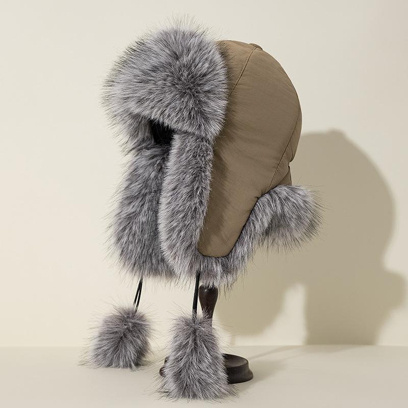 

Милая плюшевая шапка в виде щенка, женская зимняя велосипедная теплая утолщенная защитная шапка для защиты ушей, мультяшная шапка Lei Feng One Size темные хаки