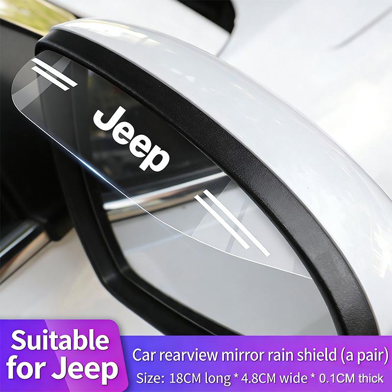 Transparent Car Side Mirror Rain Eyebrow for Jeep Wrangler Renegade Gladiator Anti-Glare Waterproof Rearview Mirror Rain Shield