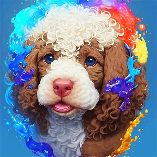 Plná čtvercová kulatá diamantová malba sada kočka pes domácí dekorace 5D diy vyšívací mozaika zvířata fantasy nástěnné umění