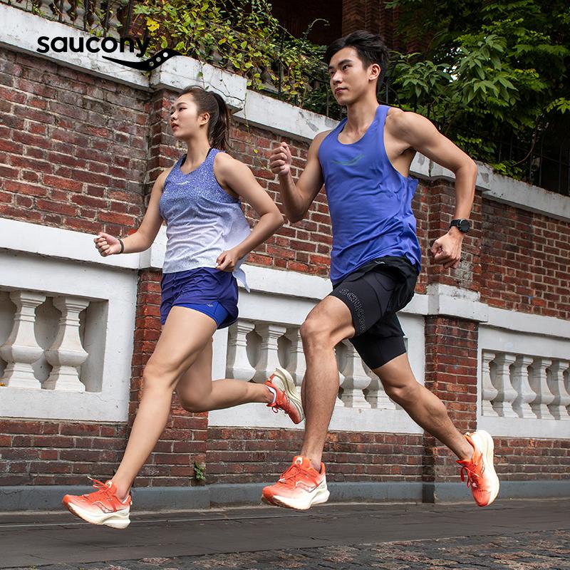 SAUCONY Tempus 1 Stability Support Lightweight Low-Top Running Shoes Unisex Running Shoes White Orange S20720-400