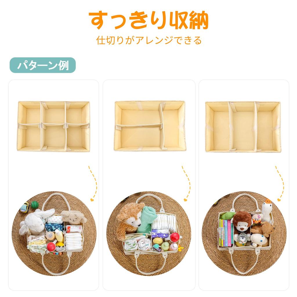Multifunctional Diaper Storage Improved Diaper Storage Foldable Baby Storage Car Travel Storage Bag with Lid and Shoulder Strap Bag, Case, Box, (6