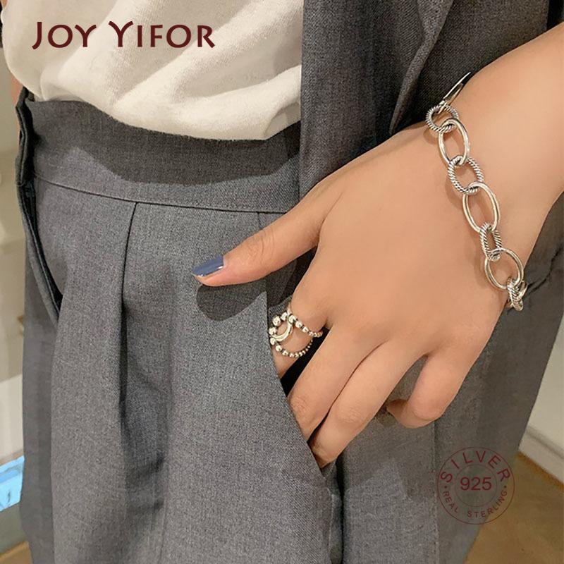 Xiaomi Minimalist 925 Sterling Silver Thick Chain Bracelets For Women New Fashion Vintage Punk Hiphop Party Jewelry Gifts
