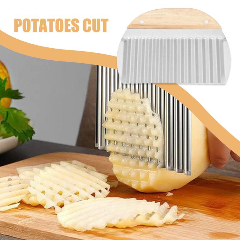 

Potato Crinkle Cutter Manual Potato Crinkle Slicer Stainless Steel Potato Carrot Chip Vegetable Crinkle Chopper Cutter French United States