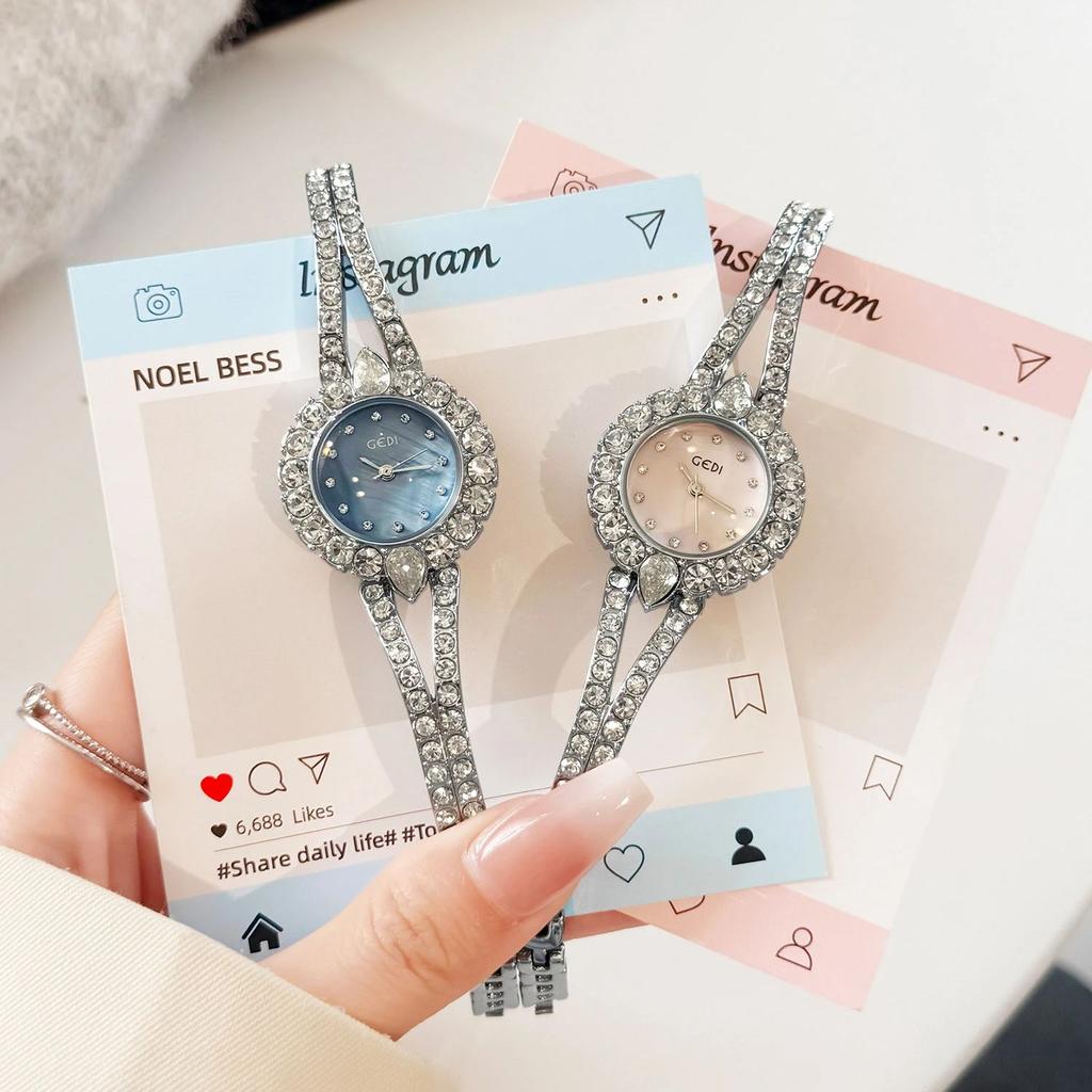 Bracciale Orologio al Quarzo da Donna Lusso Vintage con Girasole e Diamanti, Perfetto con Vestiti per Feste, un Ottimo Regalo per le Donne