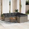 VidaXL Garden Lounge Set with Cushions 9 Pcs, Patio Sofas, Patio Furniture Set, Outdoor Furniture, Grey 3255864