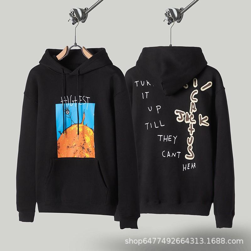 Mens Oversized Hooded Sweatshirt With Reversed Hook Print Loose Fit Cotton Pullover Fall Streetwear
