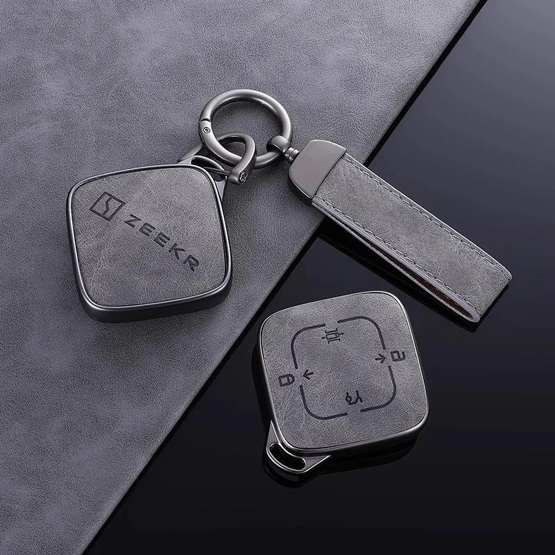Portable Key Case For Zeekr 001 Zeekr X Remote Car Key Cover Fob Holder Protection Shell Keyring Keychian Accessories
