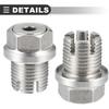 Motoforti Universal Oversize Piggyback Oil Drain Plug Kit, M16.1-1.5 x 15mm, Stainless Steel, Silver Tone, 1 Set