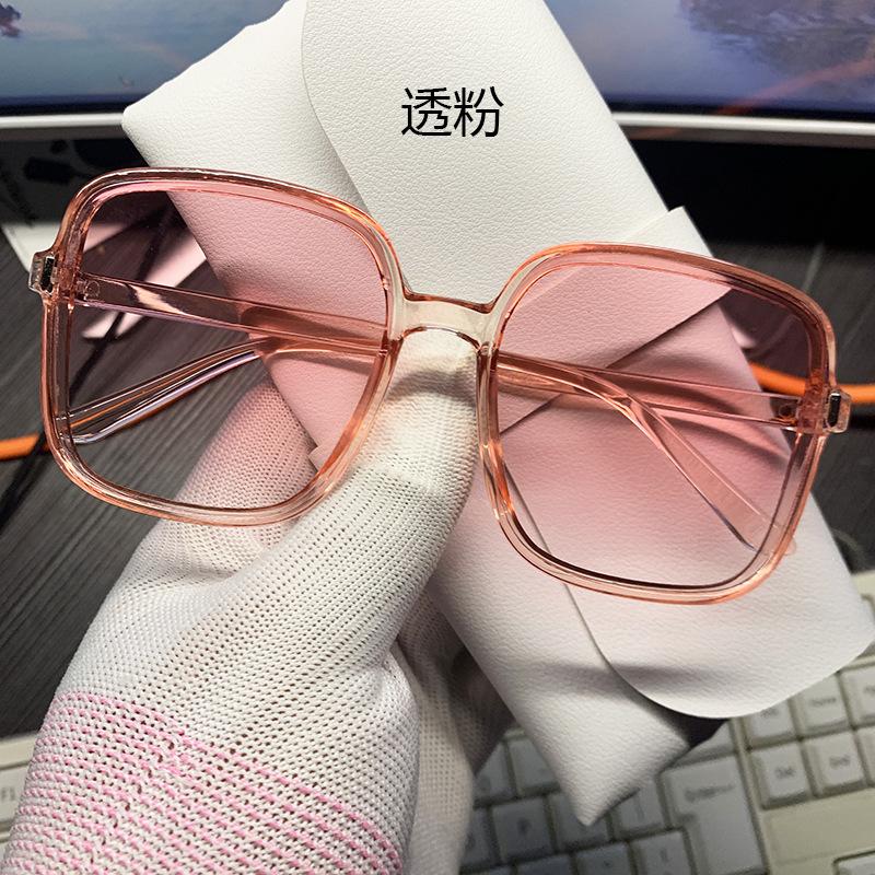 New Women'S Large Frame Square Sunglasses Women Fashion Transparent Film Sun Glasses Summer Trend Eyewear Uv400