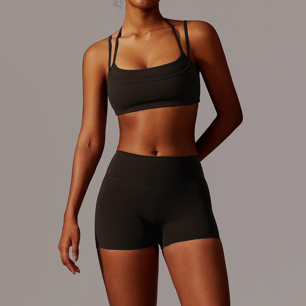 JYL Quick Dry Long Sleeve Yoga Set Outdoor Training Fitness Outfit