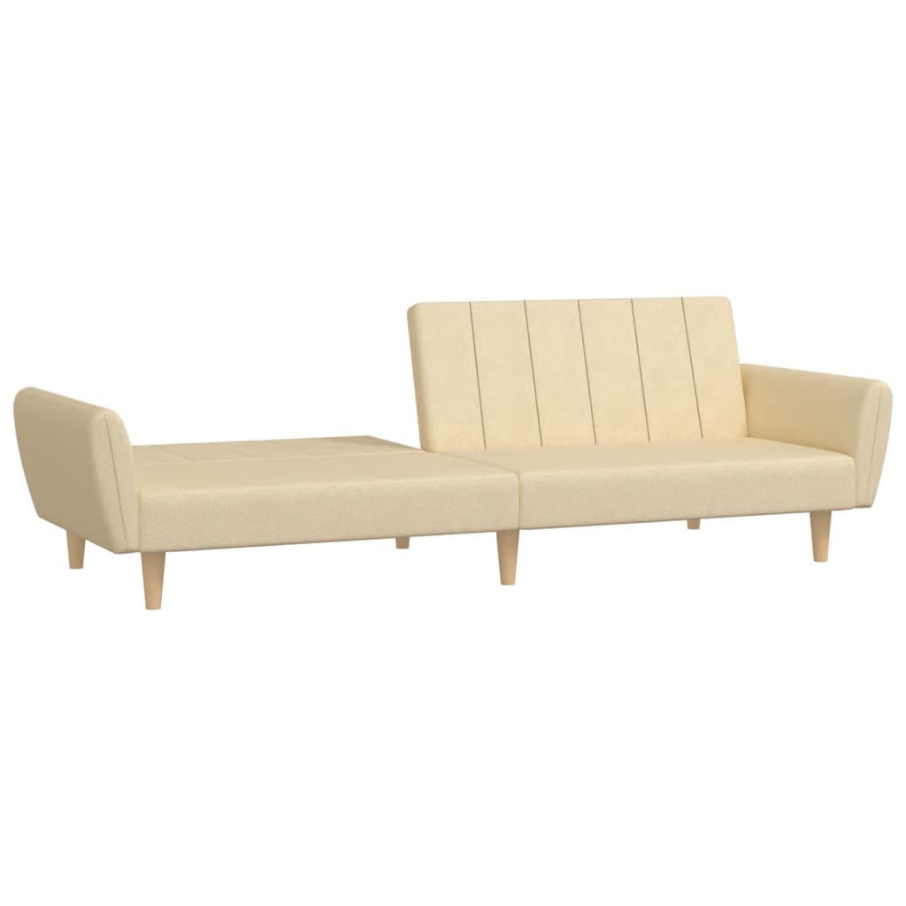 2 Seater Sofa Bed Cream Fabric