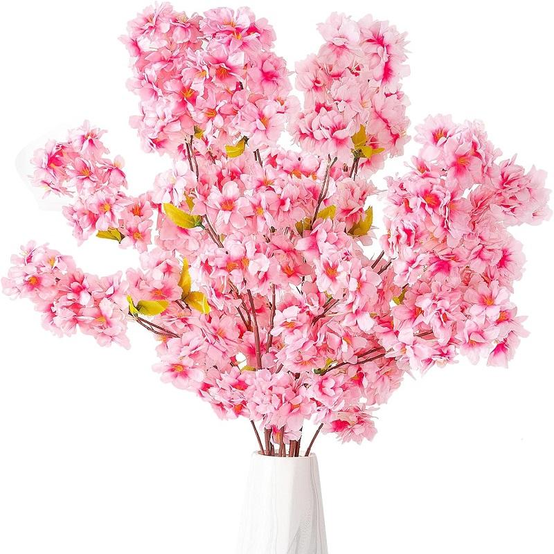 1/3pc Artificial Cherry Blossom Flowers Pink Silk Cherry Blossom Home Garden Wedding Table Centrepiece Party Event Spring Decor