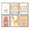 Islamic Cartoon Rabbit Mosque Rainbow Giraffe Balloon Posters Prints Canvas Painting Wall Art Pictures Kids Room Home Decor