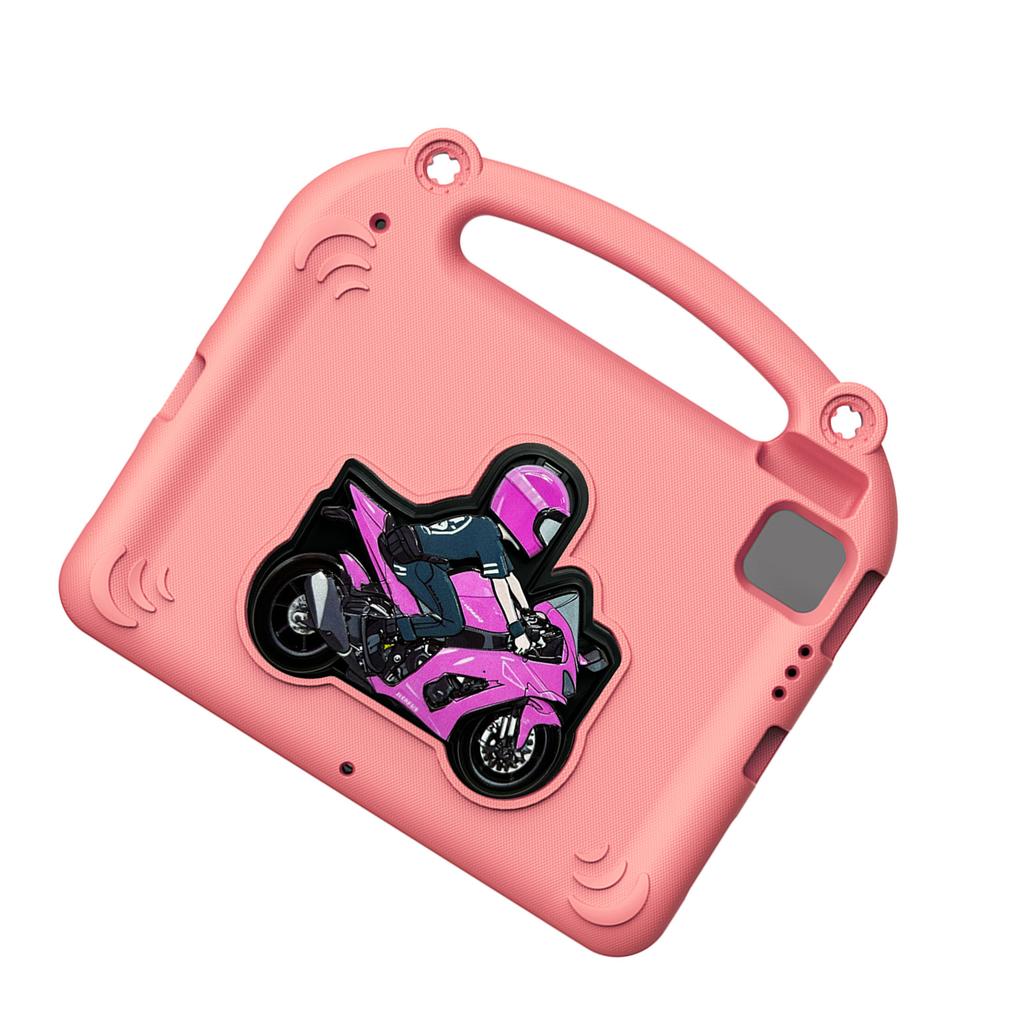 EVA Protective Case with Motorcycle Style Stand Shockproof Tablet Cover with Portable Handle Precise Cutouts Fits for
