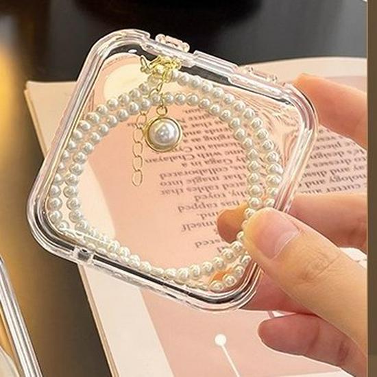 Portable Scratch-Resistant Striped Jewelry Box: Transparent, Sealed, Anti-Oxidation Storage for Wenwan Hand String & Necklace