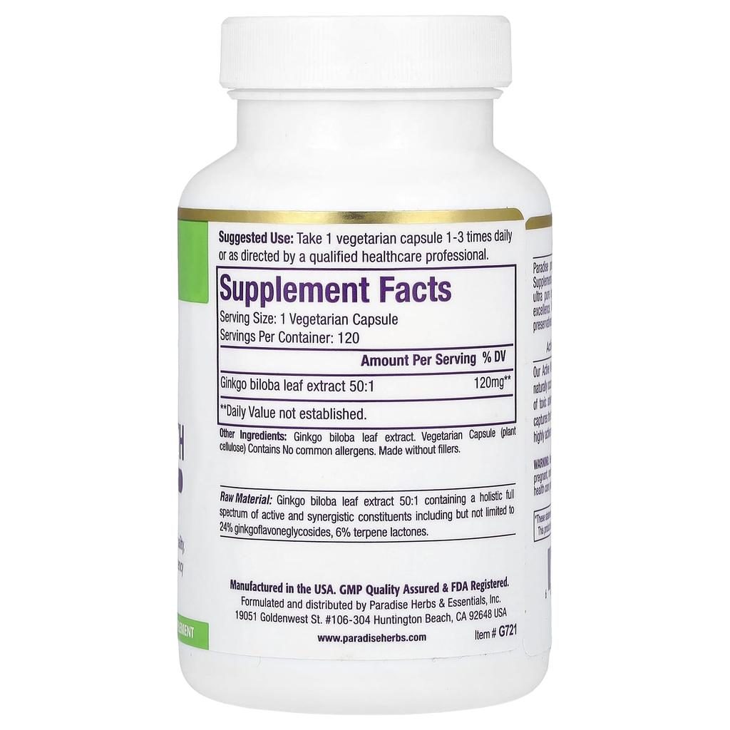 Ginkgo, Extra Strength, 120Mg, 120 Veggie Caps