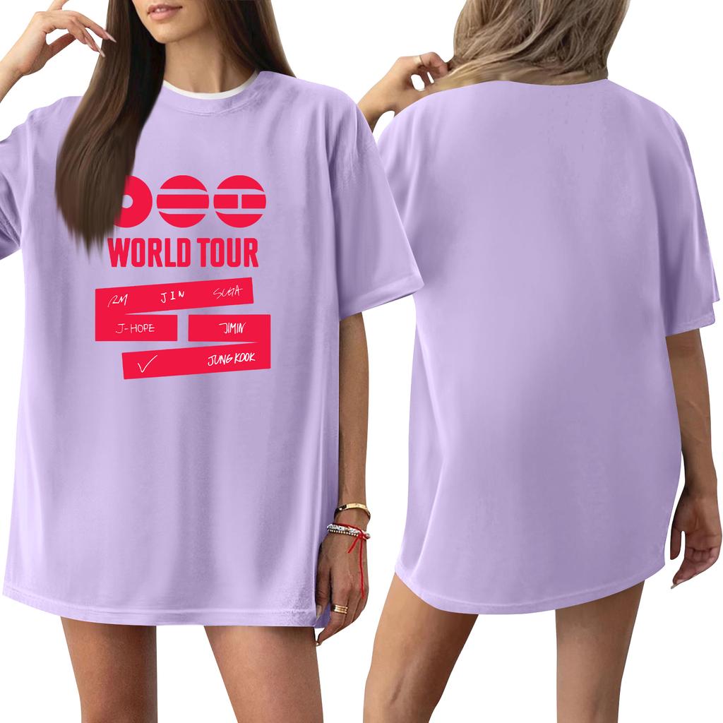 Women's Casual Printed T-Shirt Round Neck Pullover Short Sleeve Top