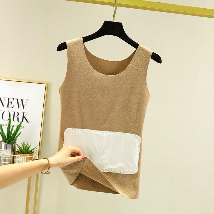 Women's Seamless Thermal Vest: Upgraded Velvet Belly Protection for Autumn and Winter