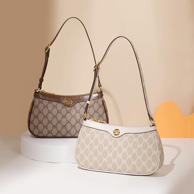 High-quality Women's PVC Luxury Printed Crescent Bag Designer Shoulder Armpit Bag All-match Crossbody Bag