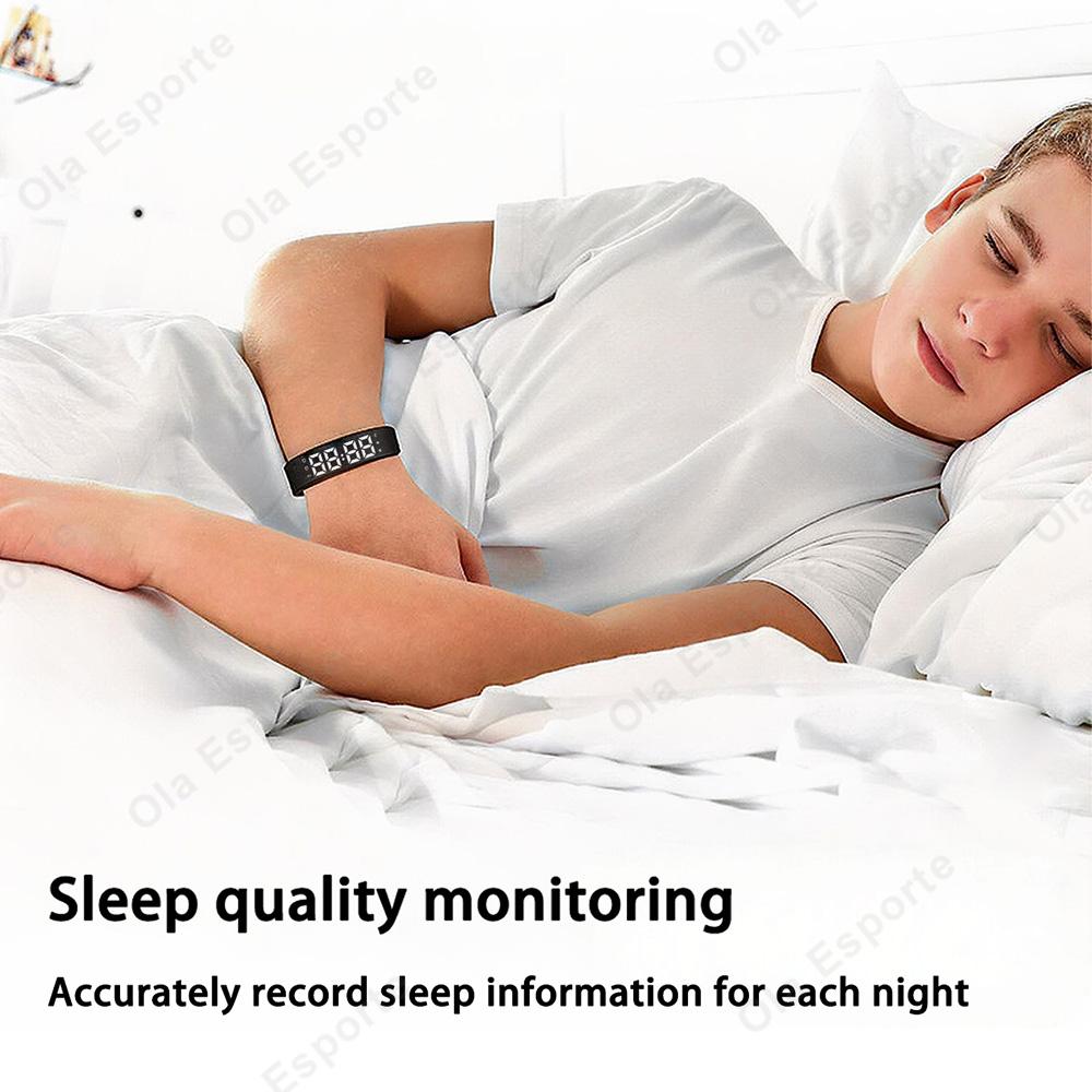 LED Digital Smart Wristbands Waterproof Smart Clock Smartband With Running Pedometer Monitor Smart Band Vibration Alarm Reminder