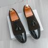 Leather Shoes Pointed Shiny Leather Hairstylist Pedals Night Casual British Dress Shoes
