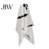 Halloween Hanging Ghost Decorations Scary Decor, Spooky Bat Print Decor for Porch Holiday Yard Ornaments Tree, Glow-in-the-Dark Outdoor Decoration