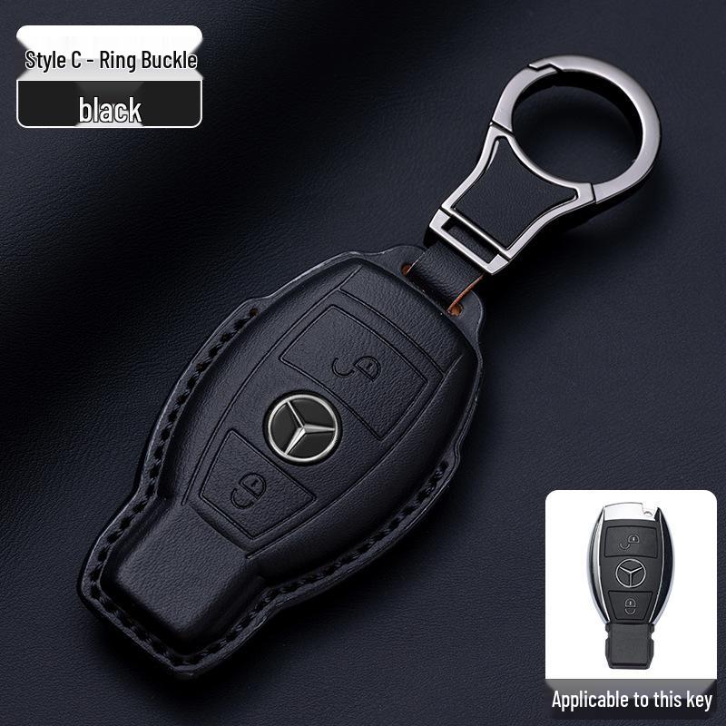 Mercedes-Benz Original Color Nappa Leather Key Case for GLE, GLAC200L, C260L, E300L, E-Class, S-Class, and C-Class.