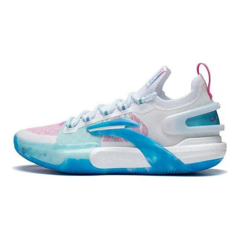 LiNing Speed 9 Ultra Low men basketball shoes cushioned white blue pink ABAT017-1 46