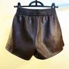 Shorts Women's Loose High Waist Leather Pants Solid Color Casual Wide Leg Pants