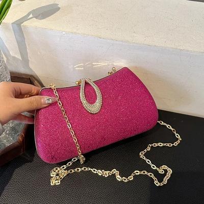 Borsa a catena da donna, borsa a tracolla monospalla abbinata, borsa da banchetto, borsa da cena, glamour, nuova moda per celebrità