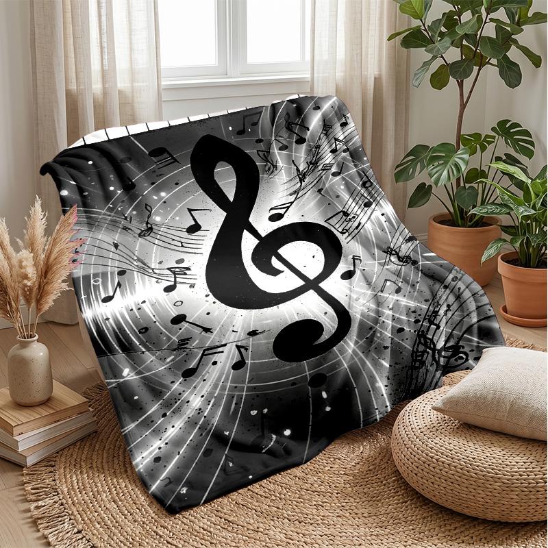 Music Notes Harmony 1 Theme blanket Lightweight Warm Flannel Blanket Decorative Throw Blanket for Home Decoration