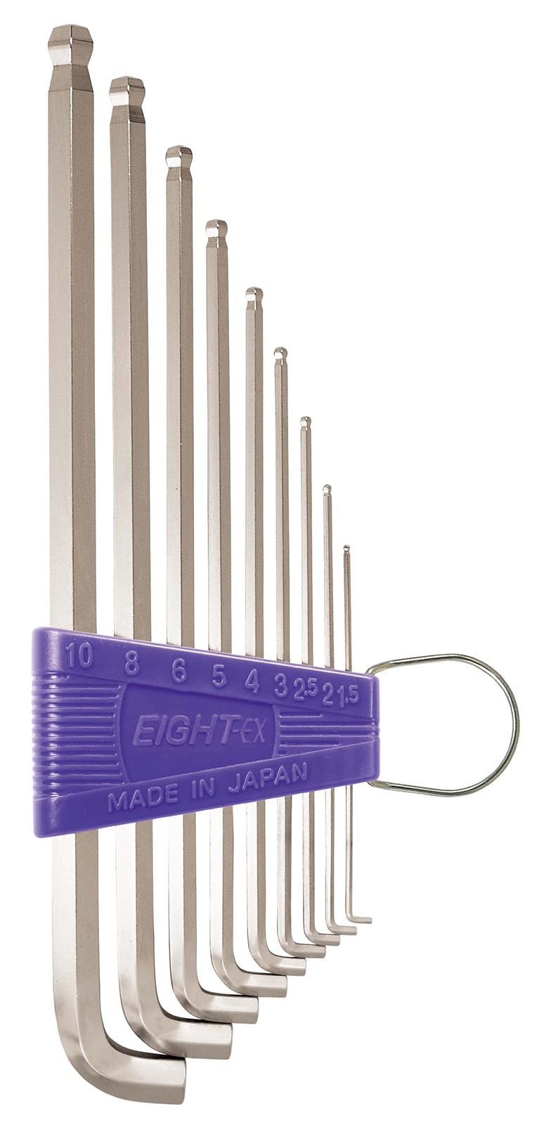 

EIGHT TTS9 Tapered Hex Key Extra Long and Extra 9 Wrenches, Short, Pieces, 1.5-10mm