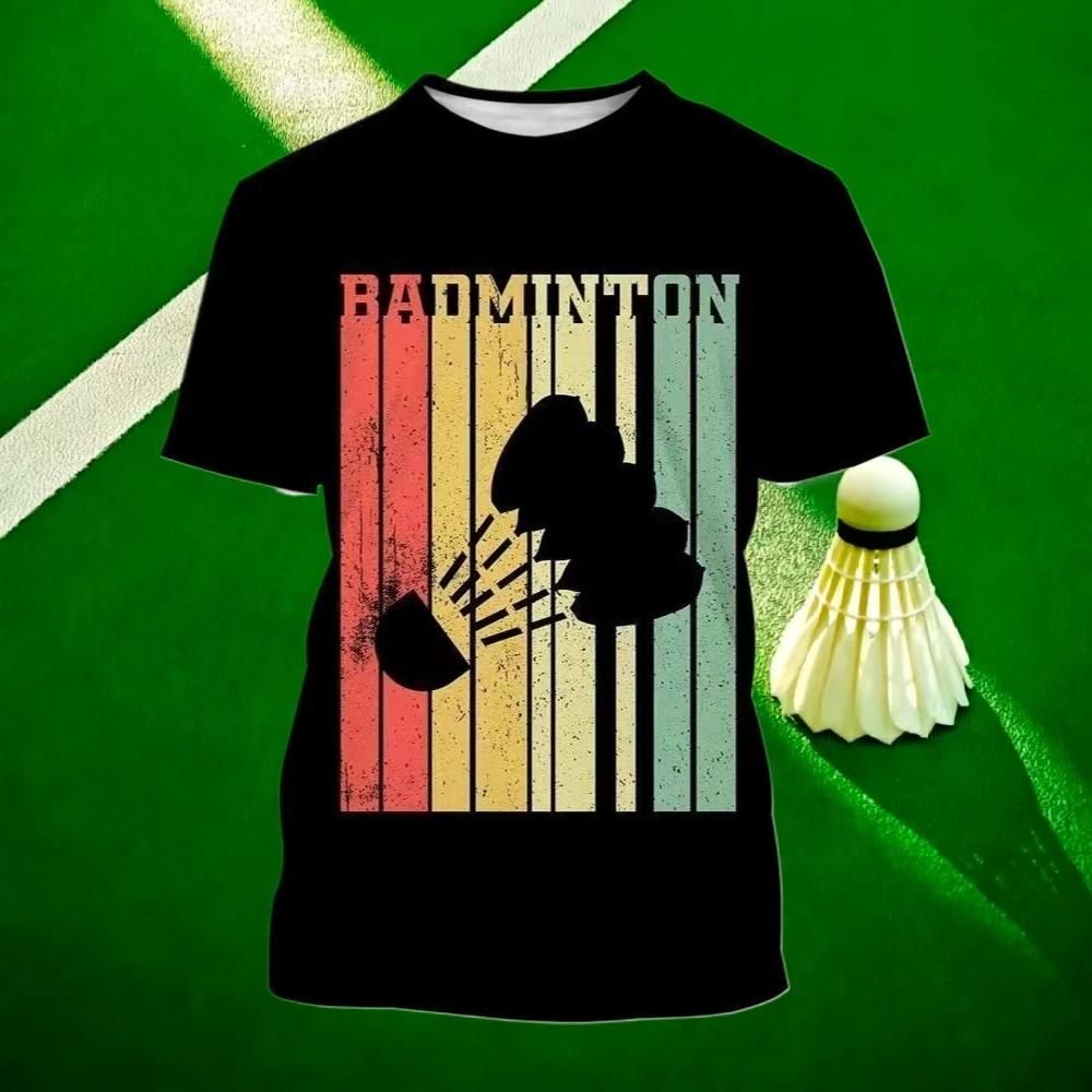 The 3D Printed Short-sleeved T-shirts for Men's and Women's Badminton In Summer Are Fashionable, Comfortable and Cool