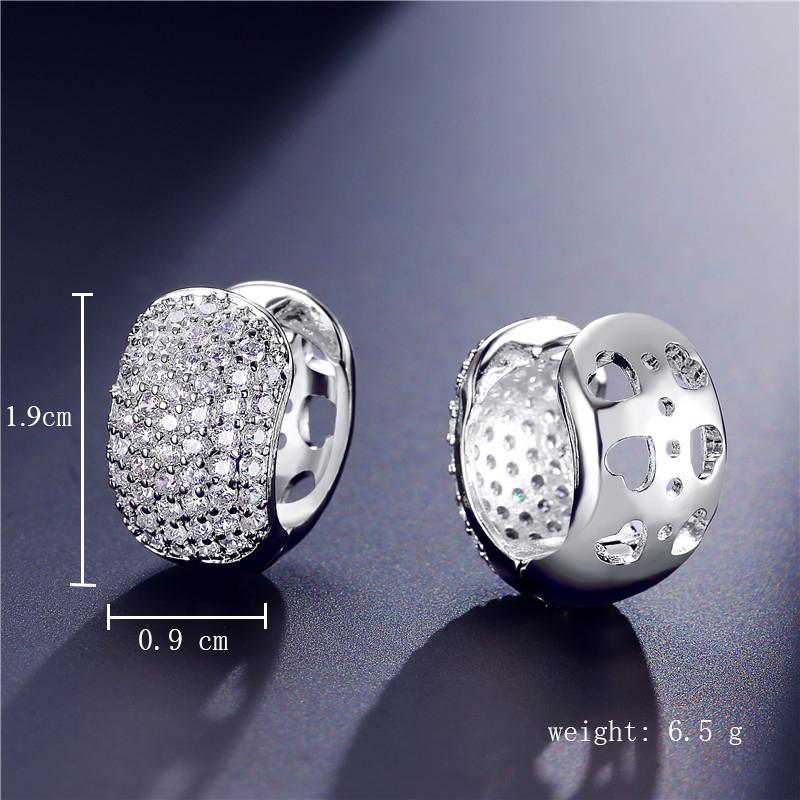 ZAKOL New Niche Chunky Turquoise Square Hoop Earrings for Women Shiny Zirconia Ear Buckle Luxury Party Wedding Zircon