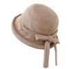 Bucket Hat Women Autumn Winter Vintage Breathable With Bowknot Knitted Fisherman Cap Female Sunscreen Bob