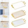 Decorative Trays for Home Decor Plastic Tray with Handles for Serving Coffee Snacks Perfume Jewelry