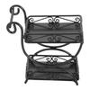 1: 12 Miniature Garden Cart Exquisite Details Metal Dollhouse Flower Cart Ornaments Accessory Black