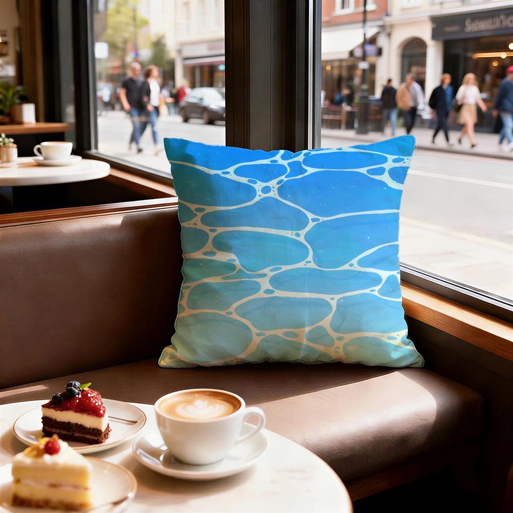 Light Blue Ocean Ripple Cushion Cover Decorative Cushions Covers Cover Sofa X Pillow Piece X X Pillowcase