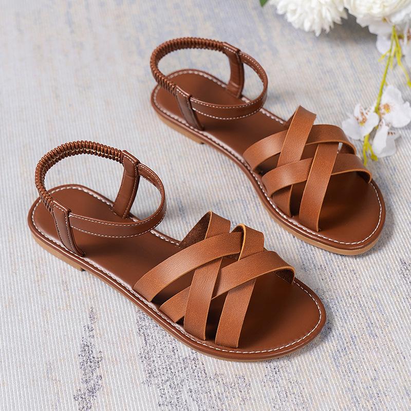 Summer casual versatile word Roman flat sandals women's shoes light and wear-resistant