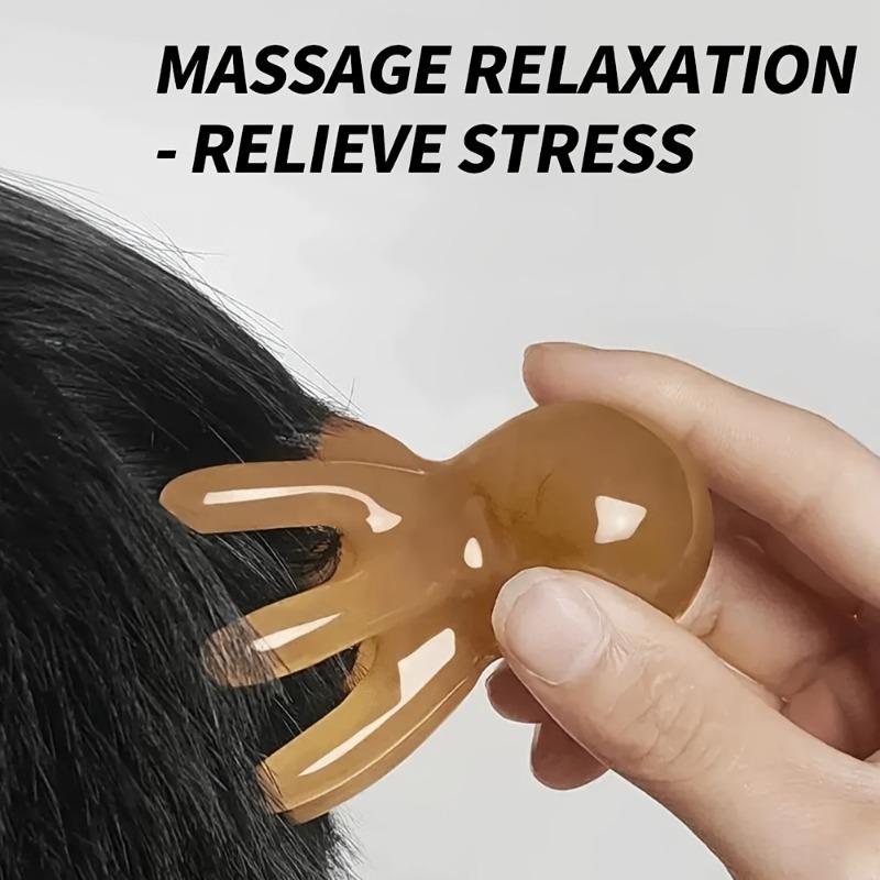 1 handheld octopus wide tooth massage comb, octopus head massager, must-have portable manual head relaxation massager