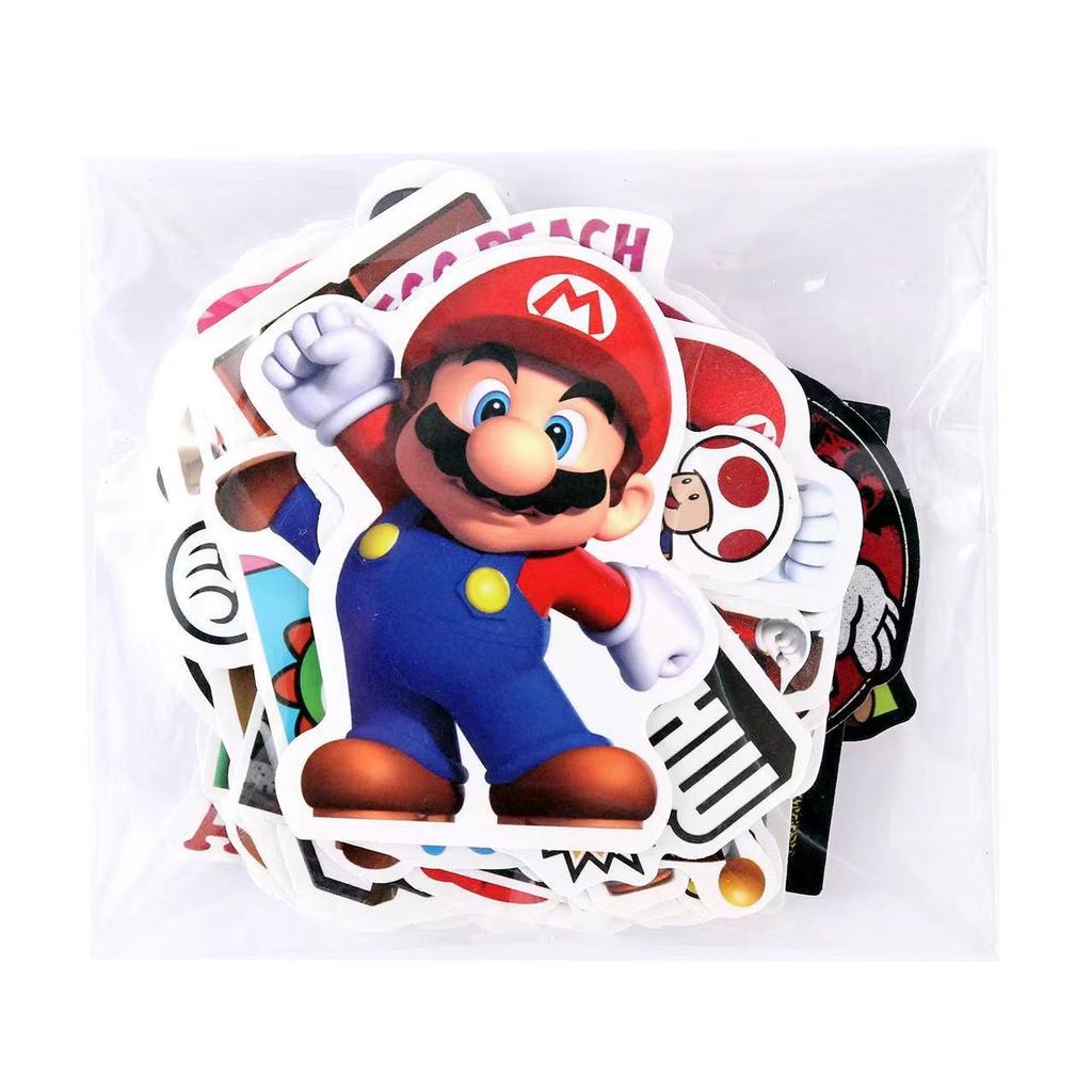 Super Mario Cartoon Sticker Pack: 50 Waterproof Decals for Laptops, Guitars, and Suitcases